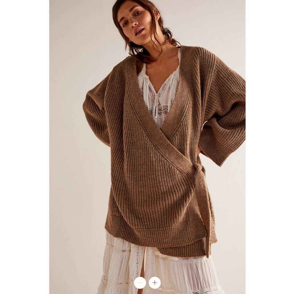 Free People Obi Cardi Sweater in Driftwood